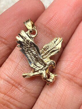 14K Yellow Gold  Eagle Pendant